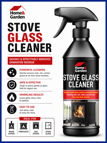 Stove glass cleaner spray - glass,